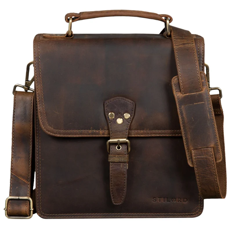 "Alexian" Leder Schultertasche Herren Klein