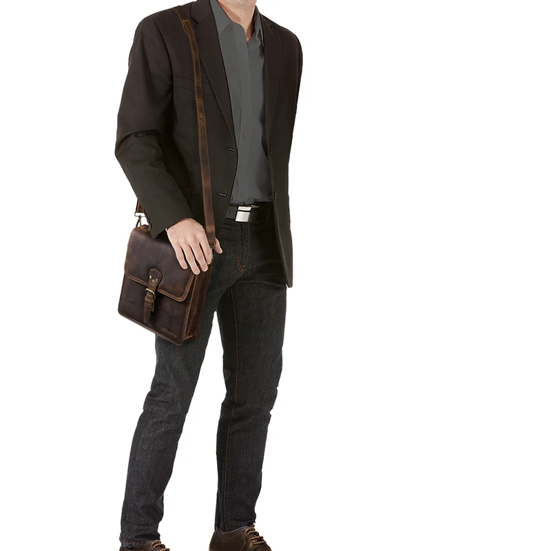 "Alexian" Leder Schultertasche Herren Klein
