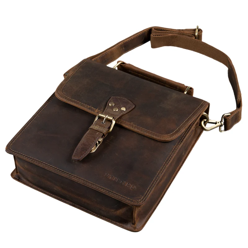 "Alexian" Leder Schultertasche Herren Klein