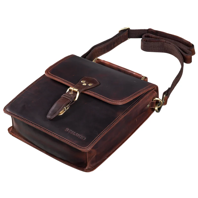 "Alexian" Leder Schultertasche Herren Klein