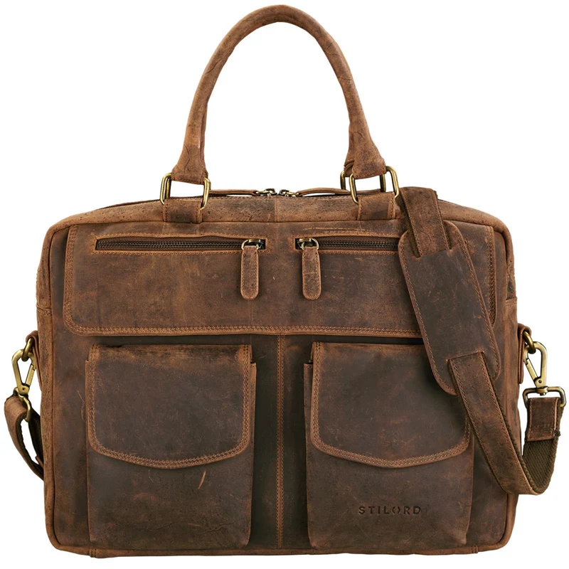"Kansas" Umhängetasche Leder 15,6 Zoll