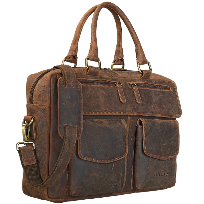 "Kansas" Umhängetasche Leder 15,6 Zoll