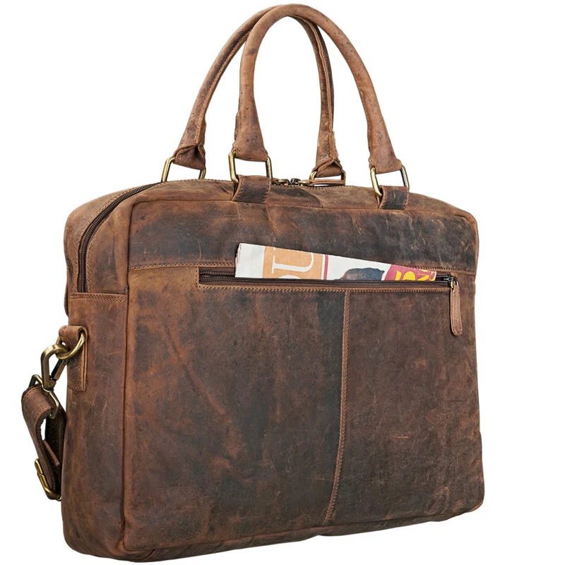"Kansas" Umhängetasche Leder 15,6 Zoll