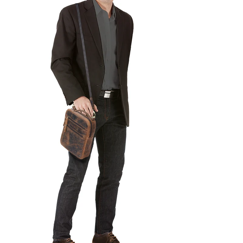 "Mats" Herren Handtasche Leder Vintage