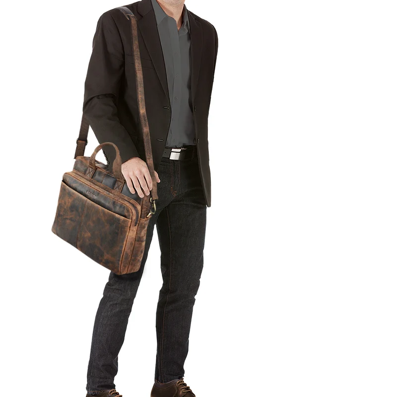 "Verus" Vintage Ledertasche groß