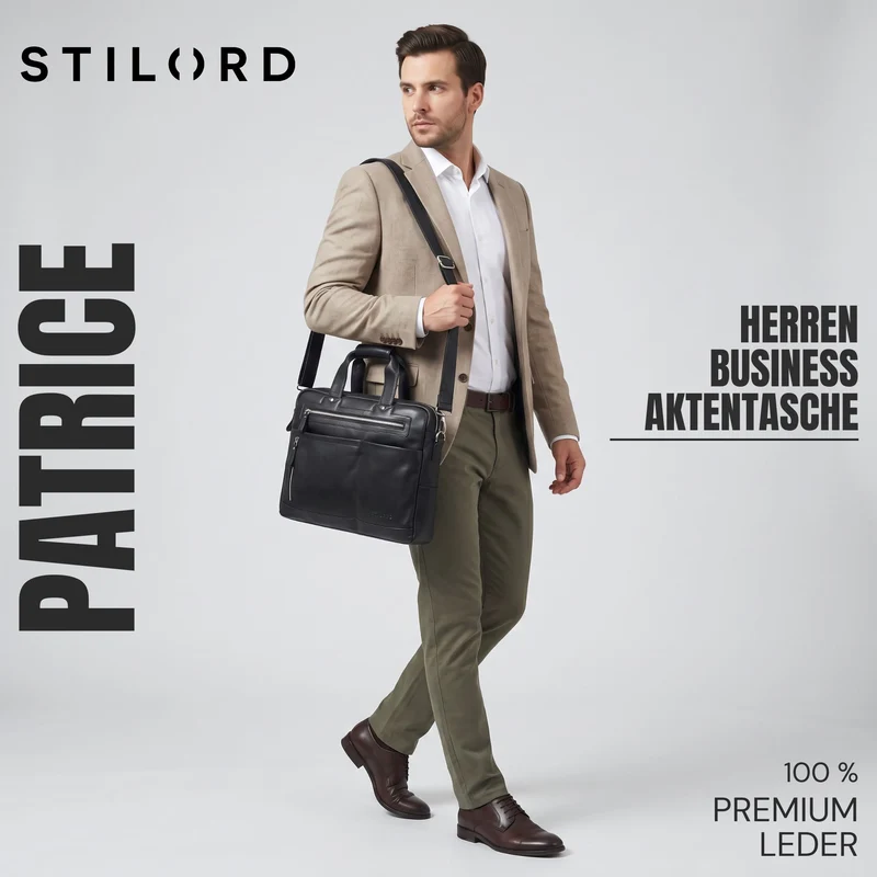 "Patrice" Große Leder Umhängetasche Herren