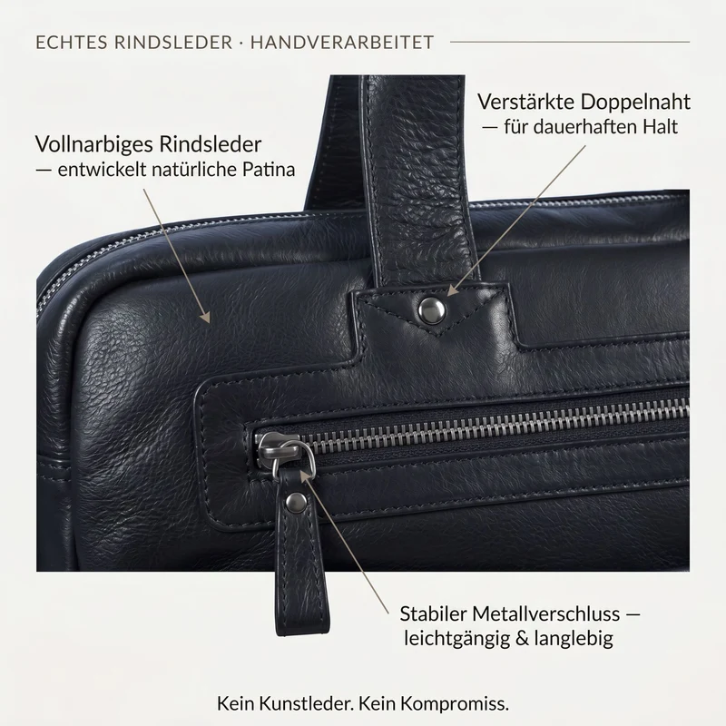 "Patrice" Große Leder Umhängetasche Herren