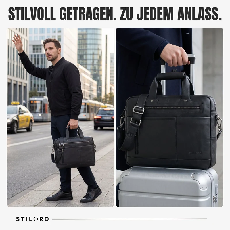 "Patrice" Große Leder Umhängetasche Herren