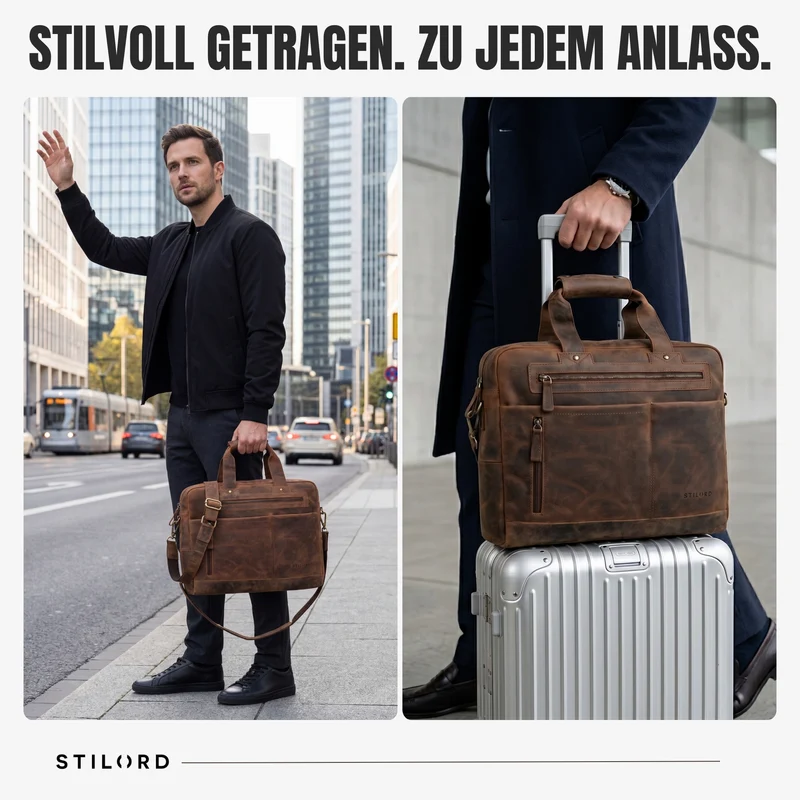 "Patrice" Große Leder Umhängetasche Herren