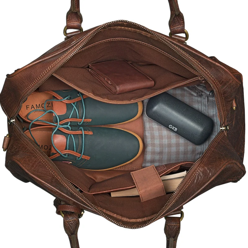 Vintage Reisetasche "Dakota" Weekender Bag Büffel Leder
