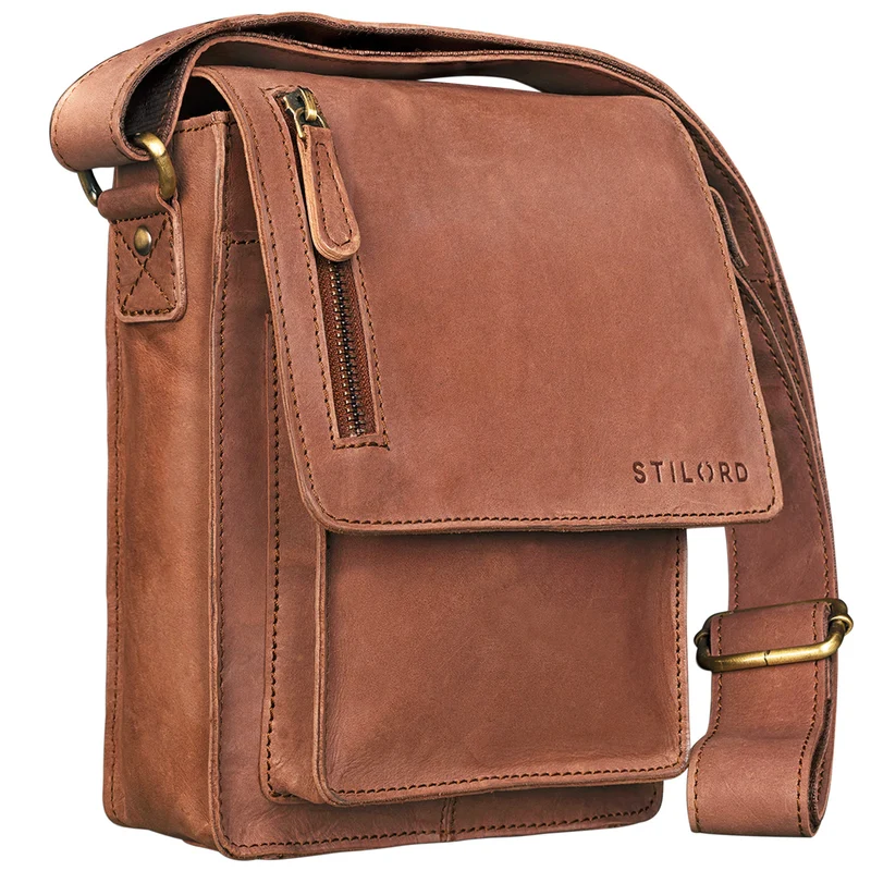 "Finn" Kleine Umhängetasche Herren Leder Messenger Bag Herrentasche