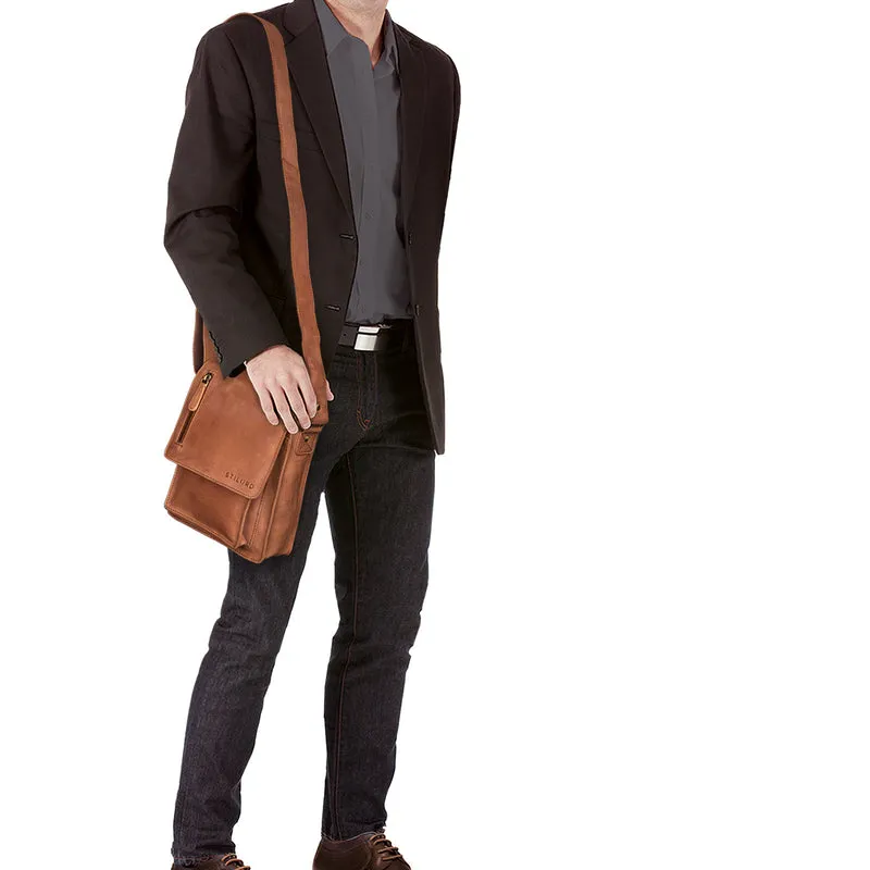 "Finn" Kleine Umhängetasche Herren Leder Messenger Bag Herrentasche