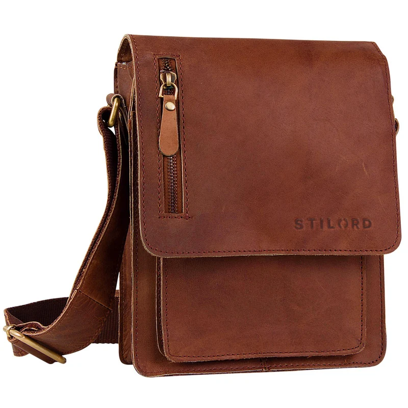 "Finn" Kleine Umhängetasche Herren Leder Messenger Bag Herrentasche