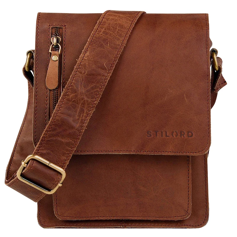 "Finn" Kleine Umhängetasche Herren Leder Messenger Bag Herrentasche