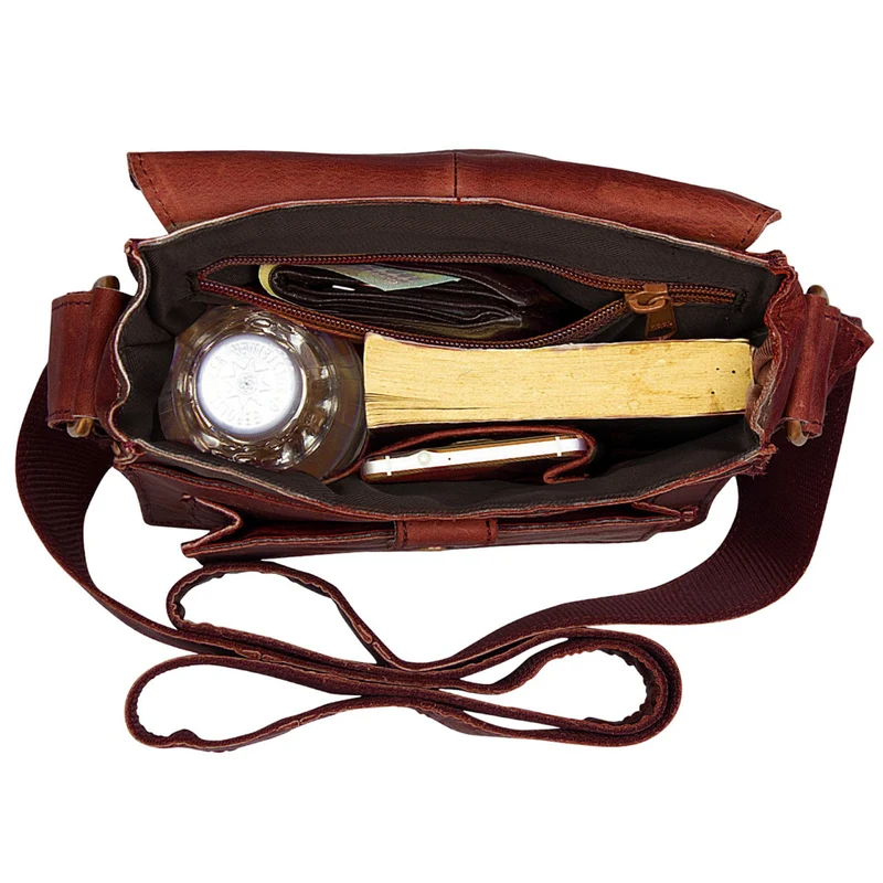 "Finn" Kleine Umhängetasche Herren Leder Messenger Bag Herrentasche