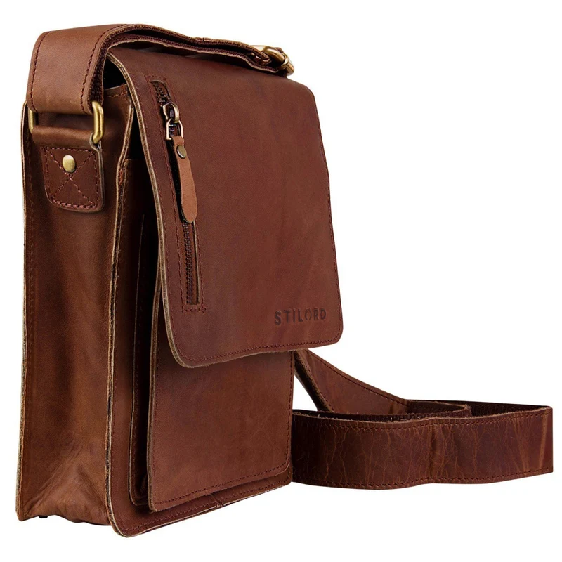 "Finn" Kleine Umhängetasche Herren Leder Messenger Bag Herrentasche