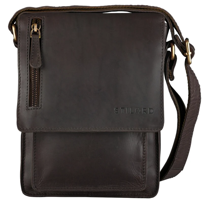 "Finn" Kleine Umhängetasche Herren Leder Messenger Bag Herrentasche