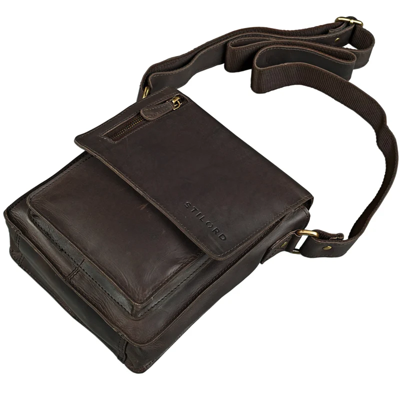 "Finn" Kleine Umhängetasche Herren Leder Messenger Bag Herrentasche
