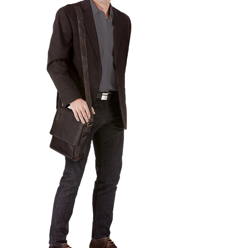 "Finn" Kleine Umhängetasche Herren Leder Messenger Bag Herrentasche