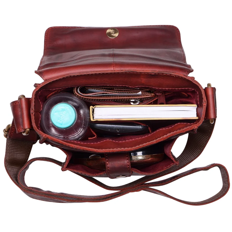 "Finn" Kleine Umhängetasche Herren Leder Messenger Bag Herrentasche