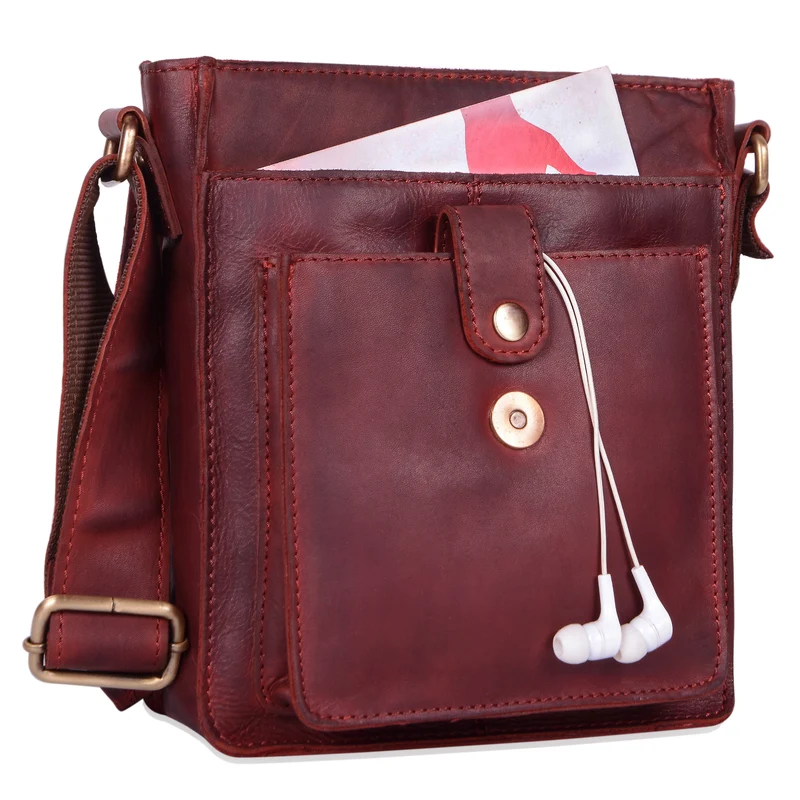 "Finn" Kleine Umhängetasche Herren Leder Messenger Bag Herrentasche