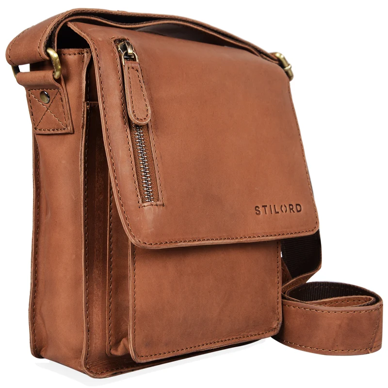 "Finn" Kleine Umhängetasche Herren Leder Messenger Bag Herrentasche