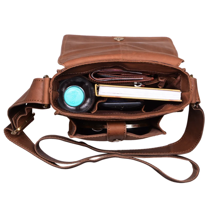 "Finn" Kleine Umhängetasche Herren Leder Messenger Bag Herrentasche