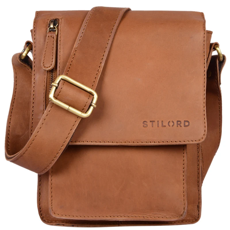 "Finn" Kleine Umhängetasche Herren Leder Messenger Bag Herrentasche