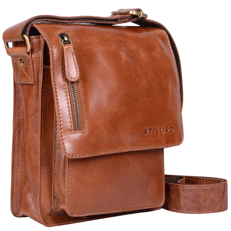 "Finn" Kleine Umhängetasche Herren Leder Messenger Bag Herrentasche
