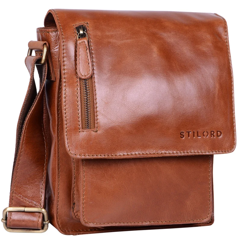 "Finn" Kleine Umhängetasche Herren Leder Messenger Bag Herrentasche