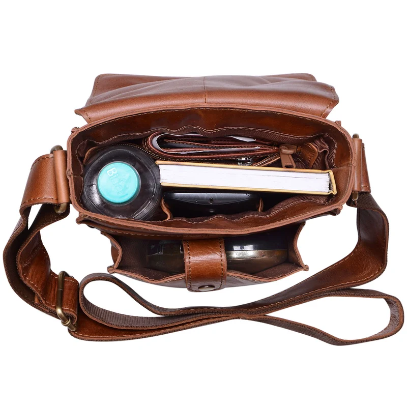 "Finn" Kleine Umhängetasche Herren Leder Messenger Bag Herrentasche
