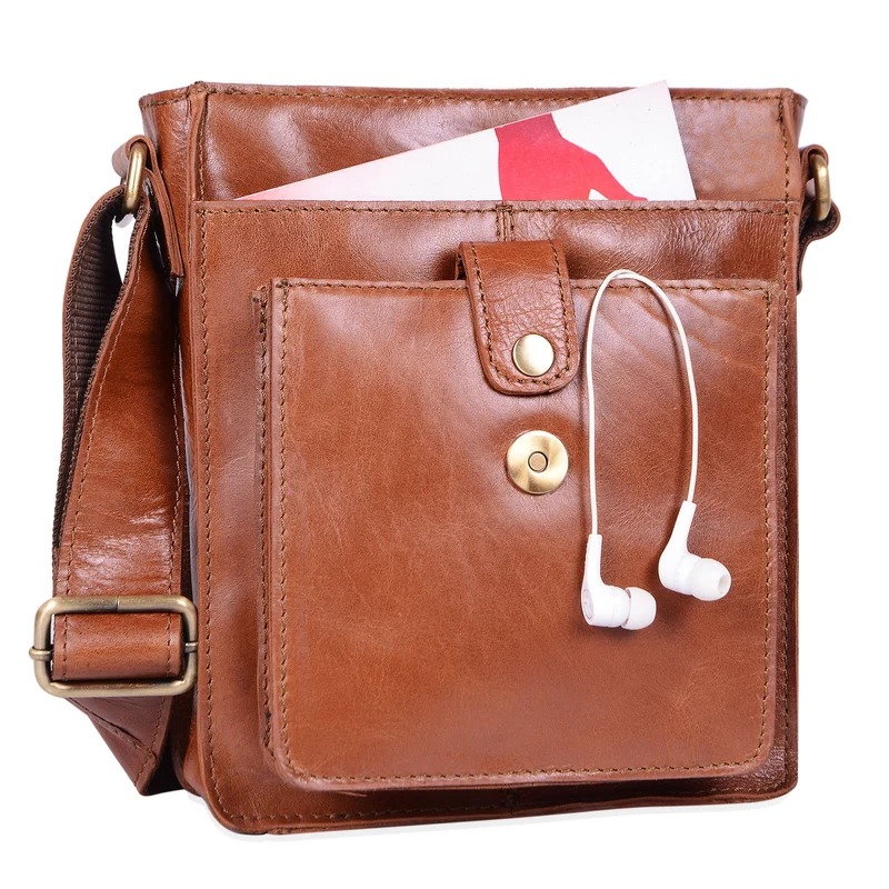 "Finn" Kleine Umhängetasche Herren Leder Messenger Bag Herrentasche