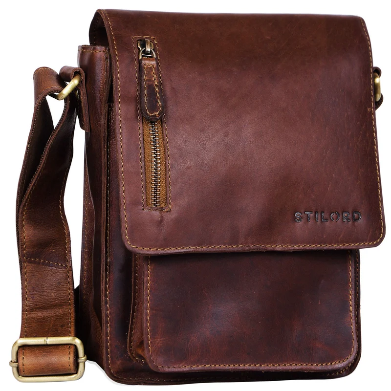 "Finn" Kleine Umhängetasche Herren Leder Messenger Bag Herrentasche