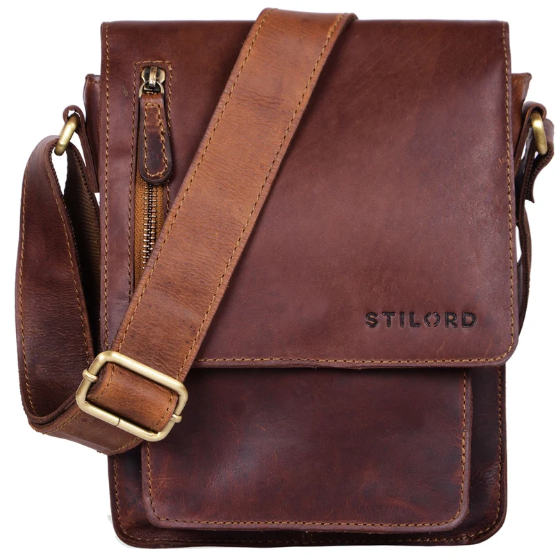 "Finn" Kleine Umhängetasche Herren Leder Messenger Bag Herrentasche