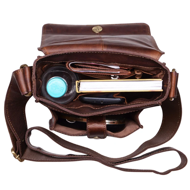 "Finn" Kleine Umhängetasche Herren Leder Messenger Bag Herrentasche