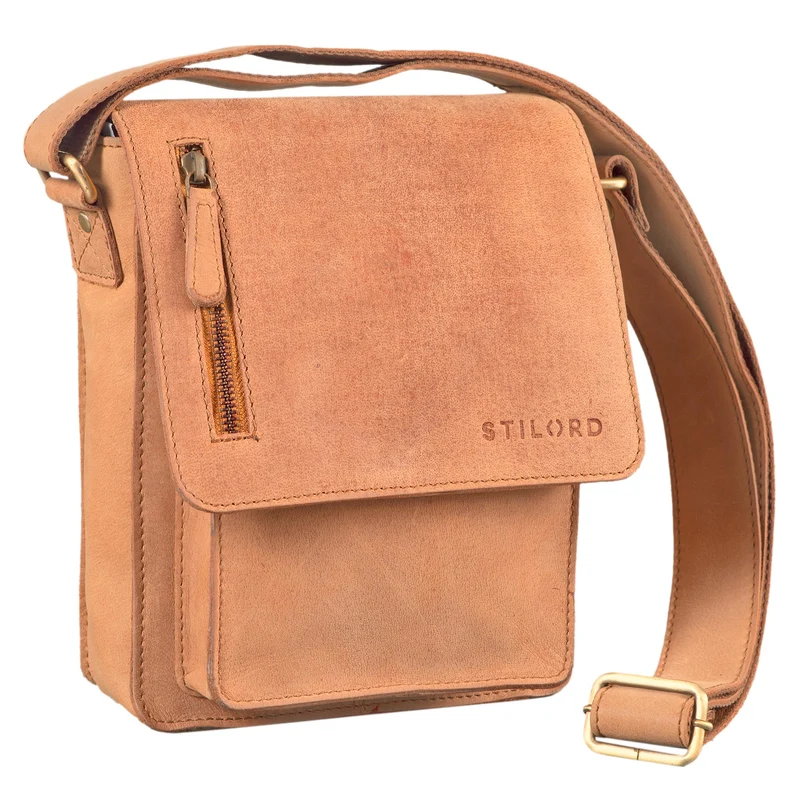 "Finn" Kleine Umhängetasche Herren Leder Messenger Bag Herrentasche