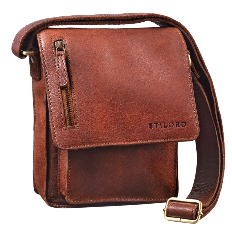 "Finn" Kleine Umhängetasche Herren Leder Messenger Bag Herrentasche