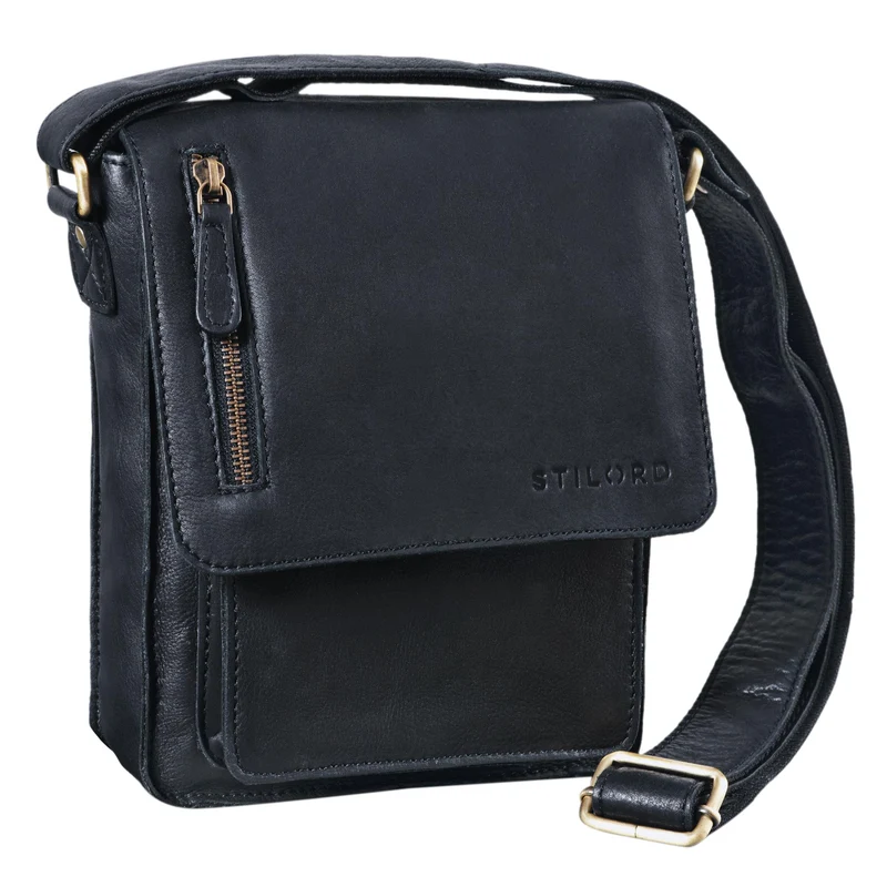 "Finn" Kleine Umhängetasche Herren Leder Messenger Bag Herrentasche