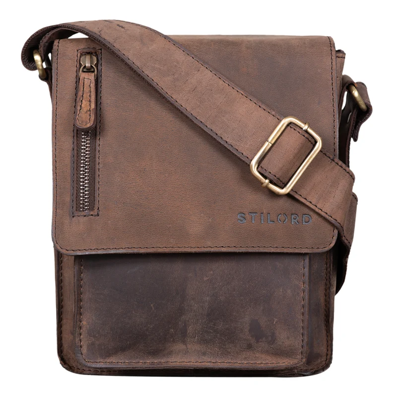 "Finn" Kleine Umhängetasche Herren Leder Messenger Bag Herrentasche