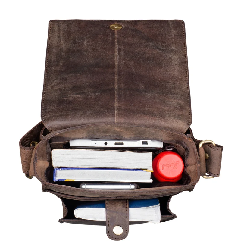 "Finn" Kleine Umhängetasche Herren Leder Messenger Bag Herrentasche