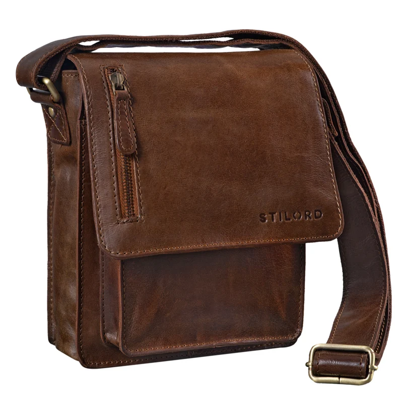 "Finn" Kleine Umhängetasche Herren Leder Messenger Bag Herrentasche