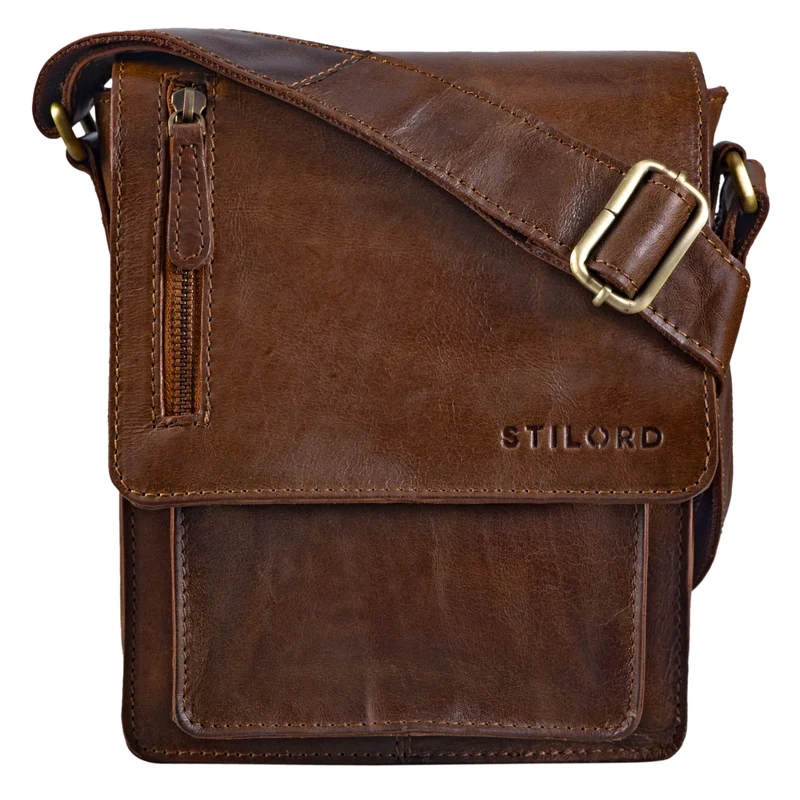 "Finn" Kleine Umhängetasche Herren Leder Messenger Bag Herrentasche