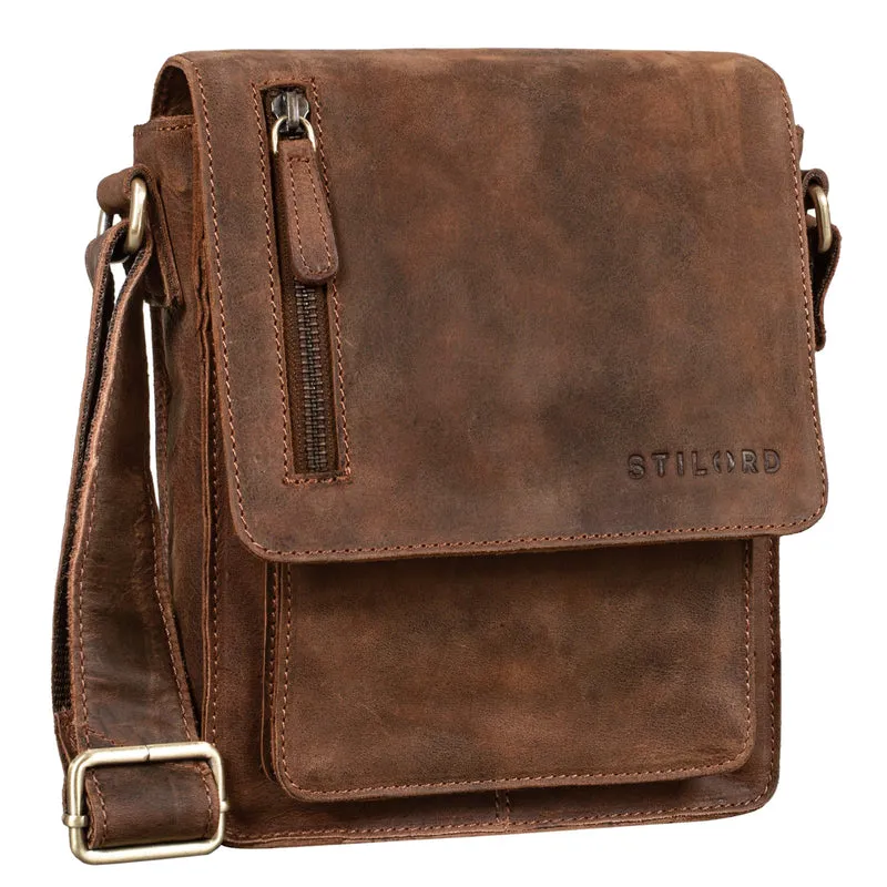 "Finn" Kleine Umhängetasche Herren Leder Messenger Bag Herrentasche