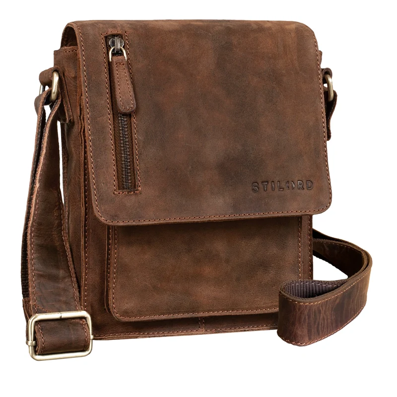 "Finn" Kleine Umhängetasche Herren Leder Messenger Bag Herrentasche
