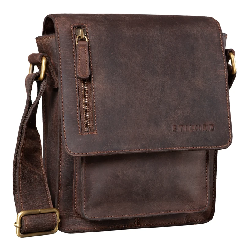 "Finn" Kleine Umhängetasche Herren Leder Messenger Bag Herrentasche