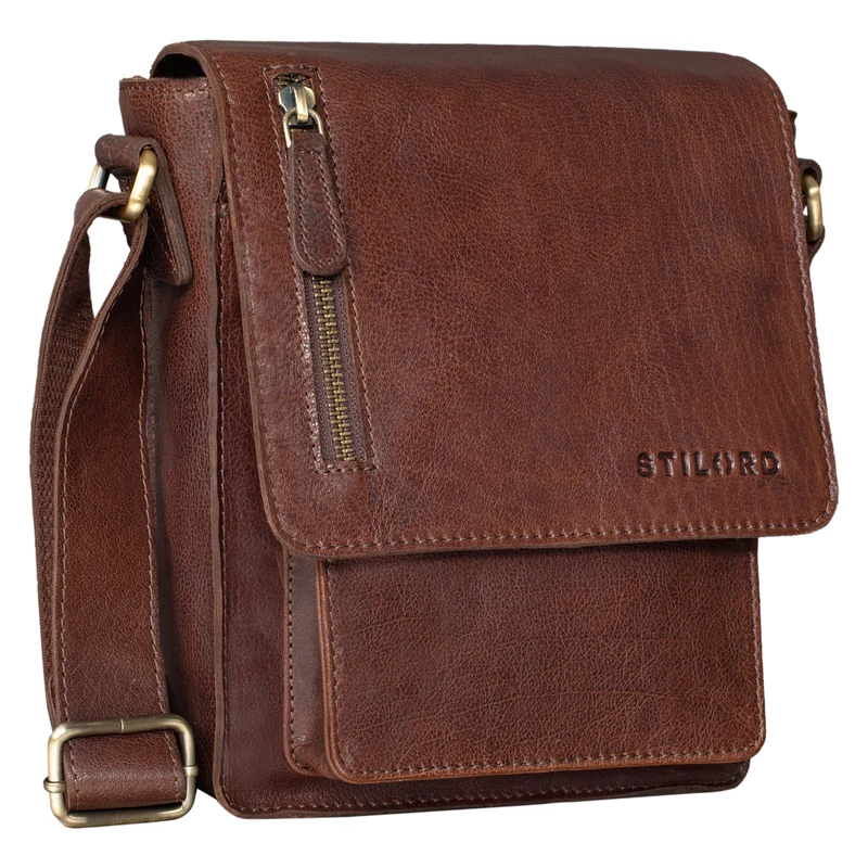 "Finn" Kleine Umhängetasche Herren Leder Messenger Bag Herrentasche