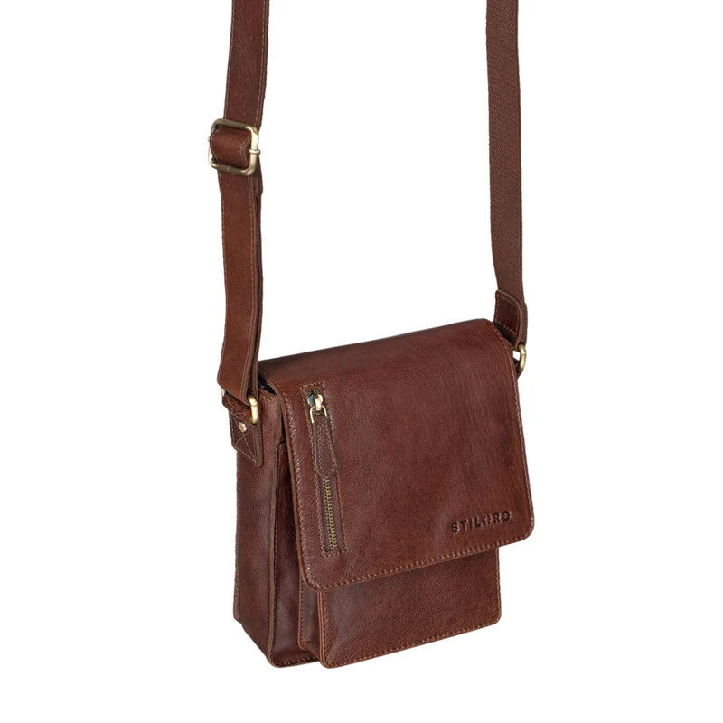 "Finn" Kleine Umhängetasche Herren Leder Messenger Bag Herrentasche