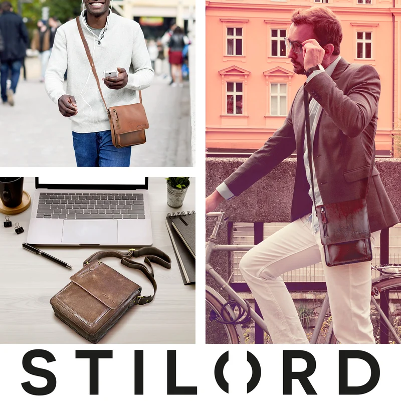 "Finn" Kleine Umhängetasche Herren Leder Messenger Bag Herrentasche