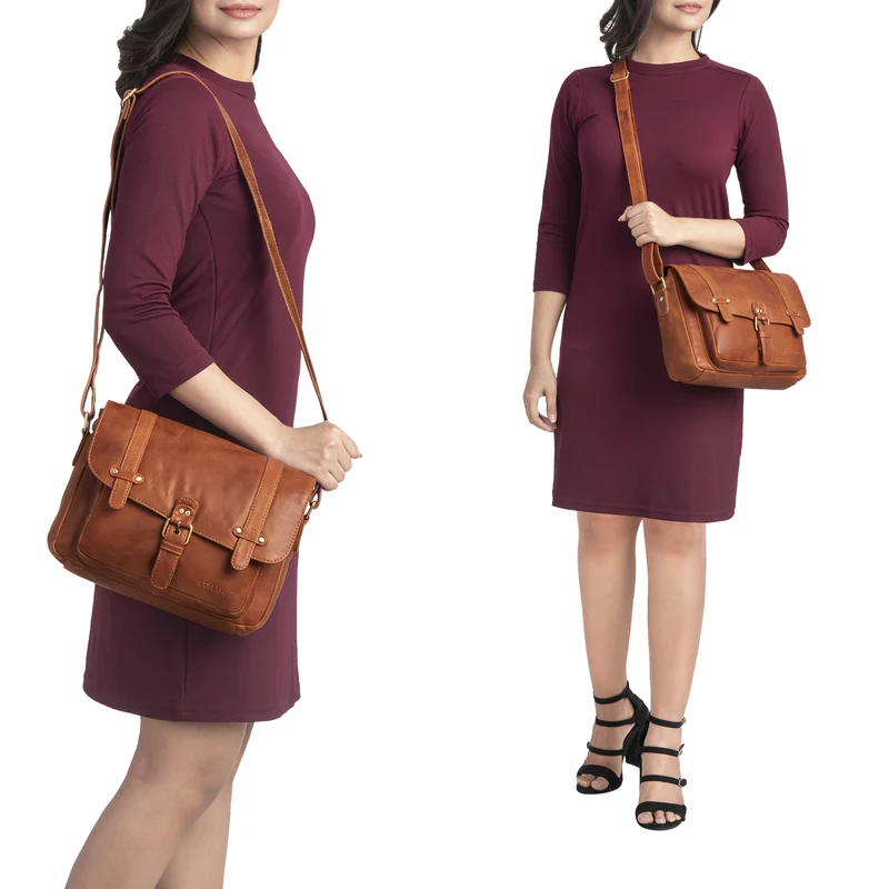 "Lara" Vintage Umhängetasche Damen Leder