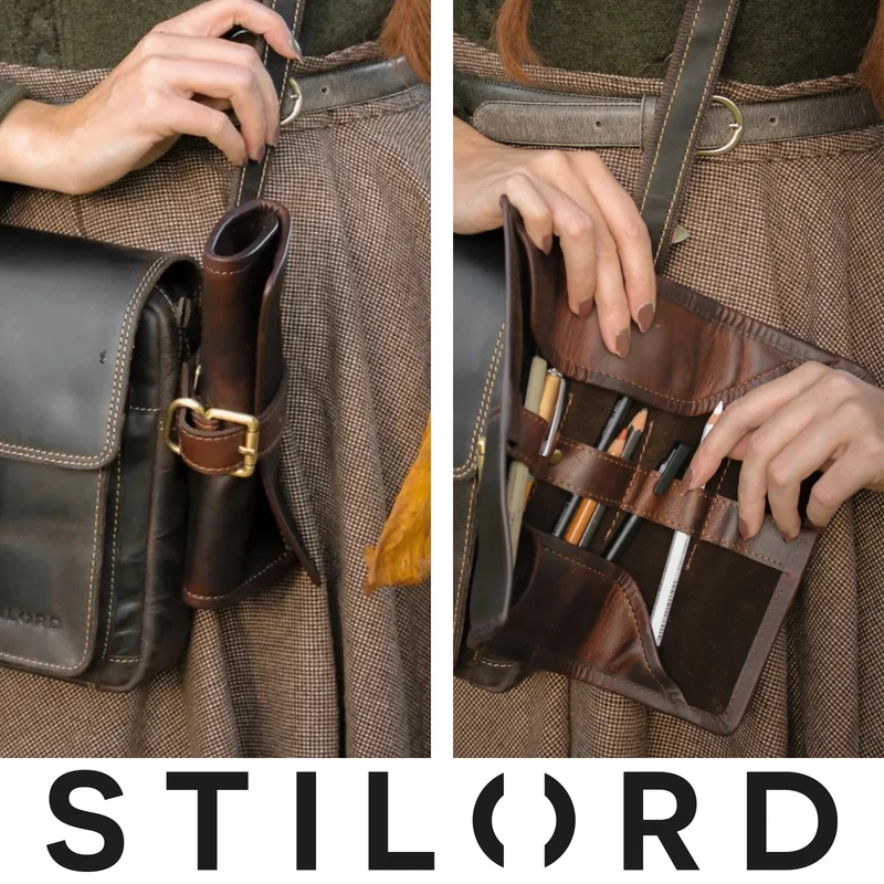 "Felix" Stifteetui Leder Vintage